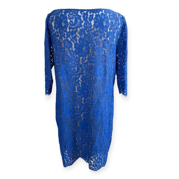 Robert Rodriguez Royal Blue Lace Shift Dress Size 12 - Picture 2 of 4